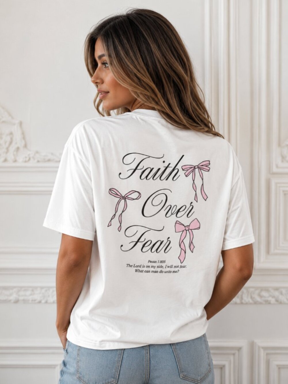 “Faith over Fear” 🎀 Graphic Ribbon Tshirt